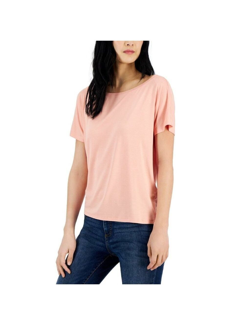 I.N.C. INTERNATIONAL CONCEPTS Women's Dolman-Sleeve Top in Creamy Peach …